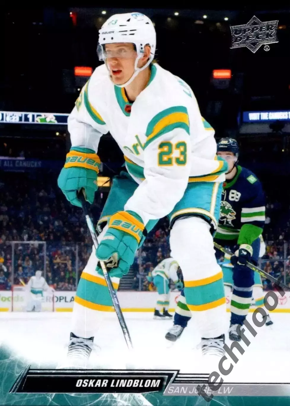 Карточка NHL Oskar Lindblom San Jose Sharks/Оскар Линдблум Сан-Хосе Шаркс НХЛ