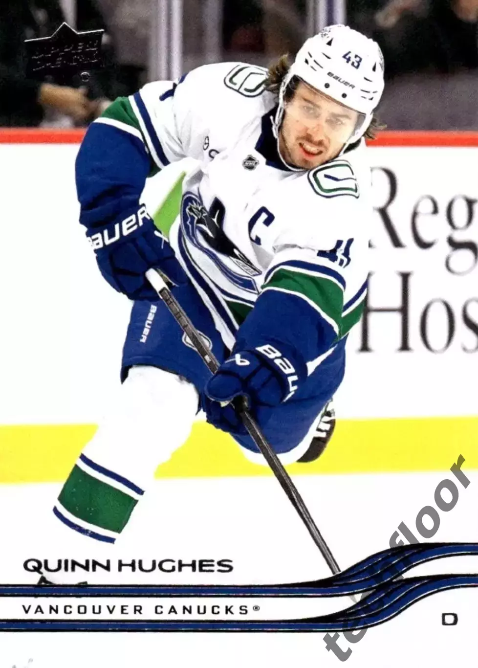 Карточка NHL Quinn Hughes Vancouver Canucks/Куинн Хьюз Ванкувер НХЛ