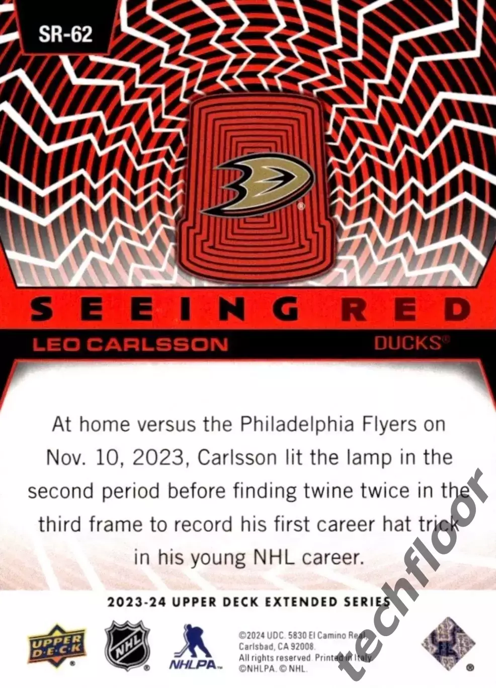 Карточка NHL Leo Carlsson Anaheim Ducks/ Лео Карлссон Анахайм НХЛ 1