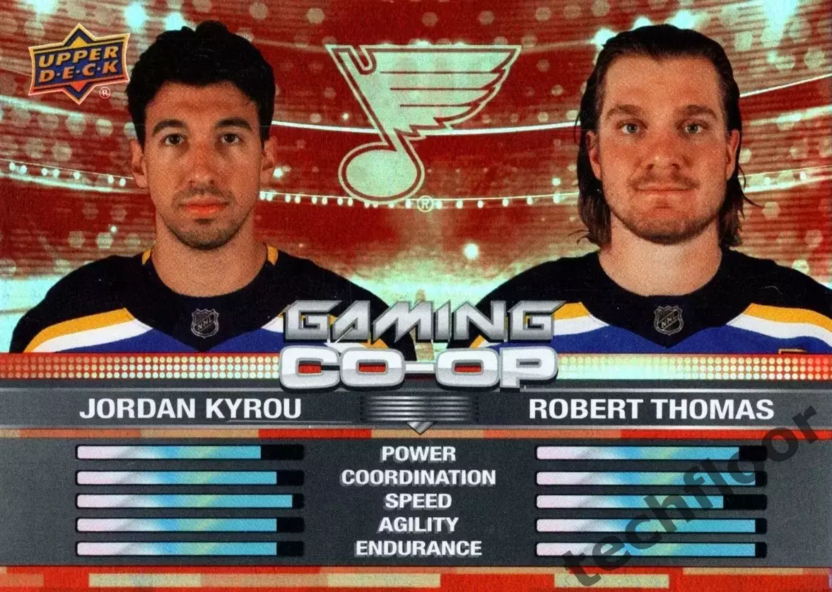 Карточка NHL Jordan Kyrou/Robert Thomas St. Louis Blues/Кайру/Томас Сент-Луис