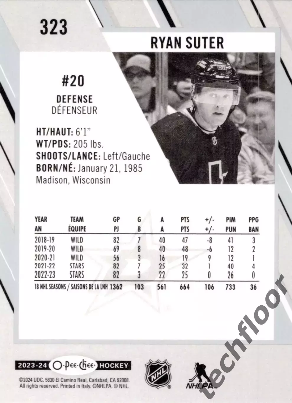 Карточка NHL Ryan Suter Dallas Stars/Райан Сутер Даллас НХЛ 1