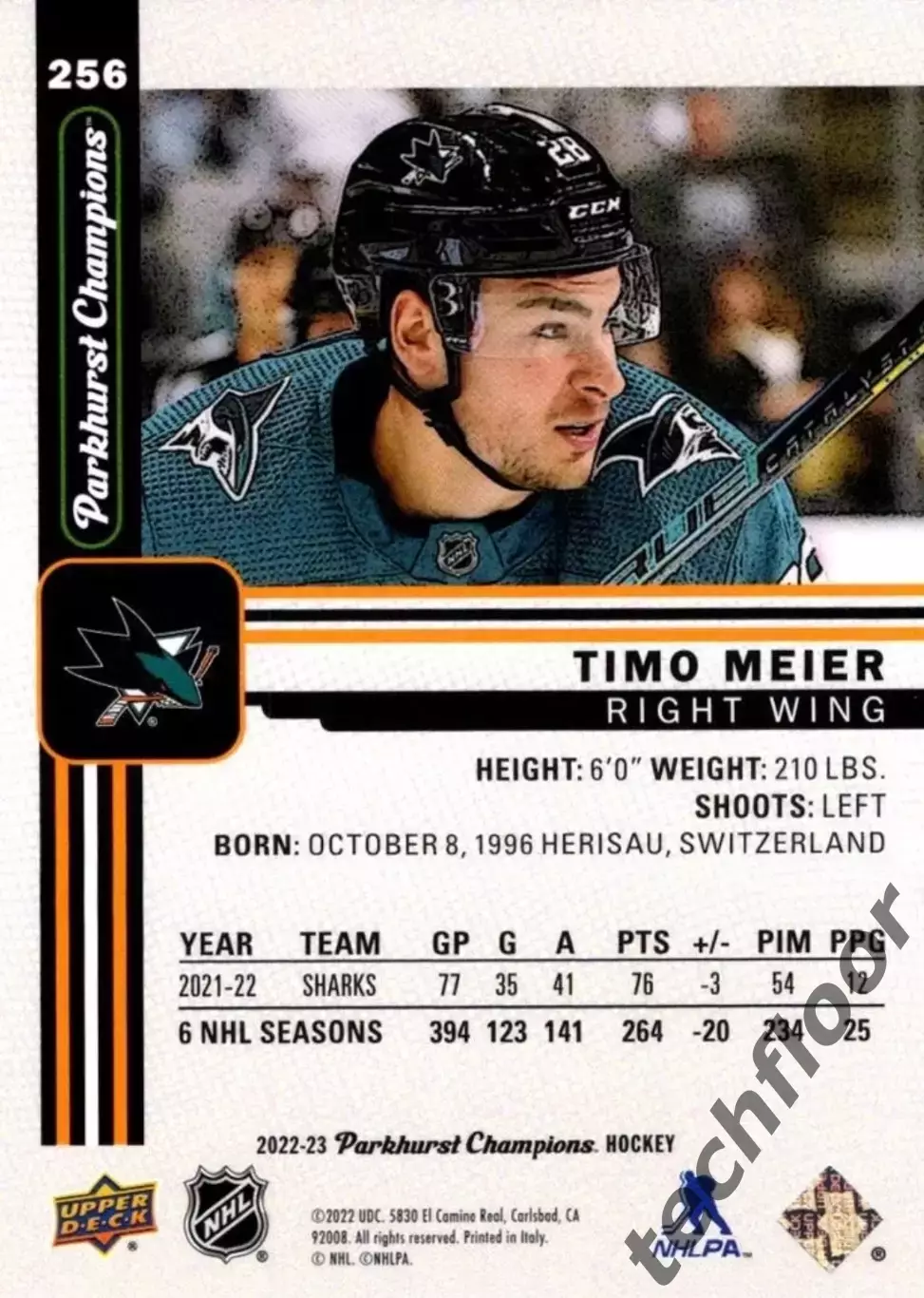 Карточка NHL Timo Meier San Jose Sharks/ Тимо Майер Сан-Хосе НХЛ 1