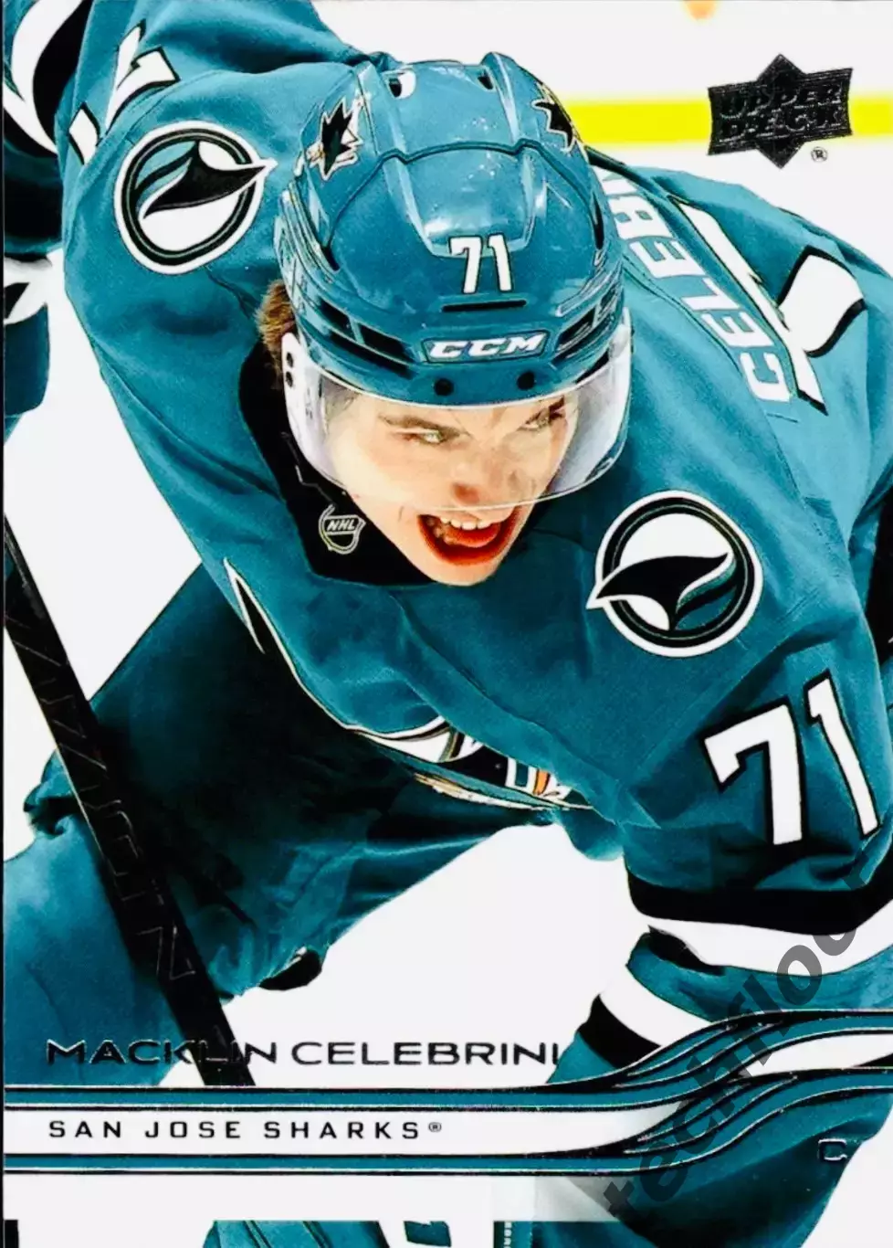 Карточка NHL Macklin Celebrini San Jose Sharks/ Маклин Селебрини Сан-Хосе НХЛ