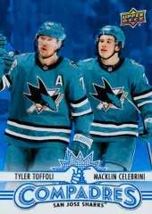 Карточка NHL Tyler Toffoli/Macklin Celebrini San Jose/Маклин Селебрини Сан-Хосе