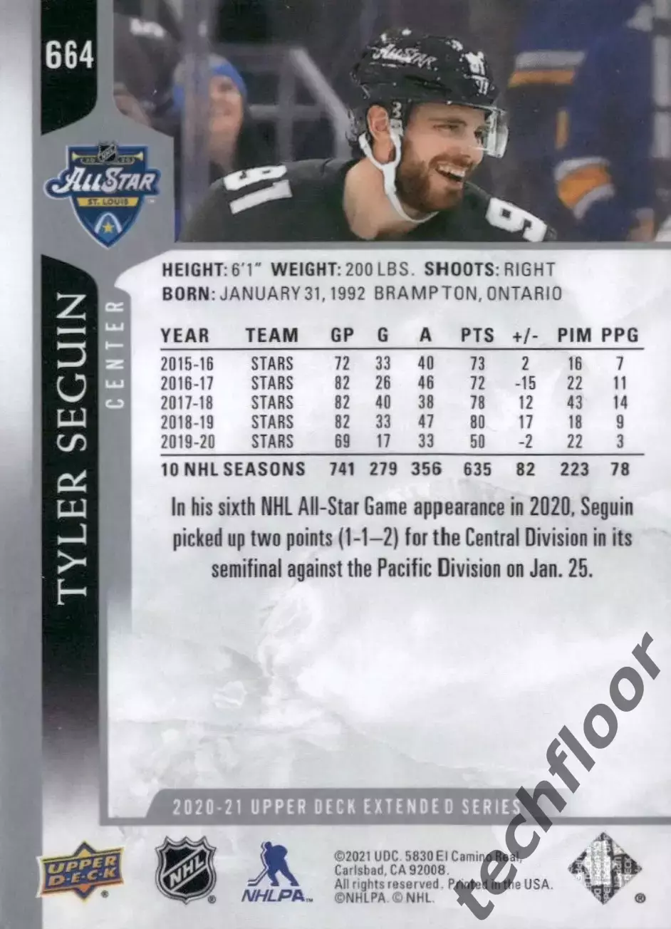 Карточка NHL Tyler Seguin Dallas Stars/ Тайлер Сегин Даллас НХЛ 1