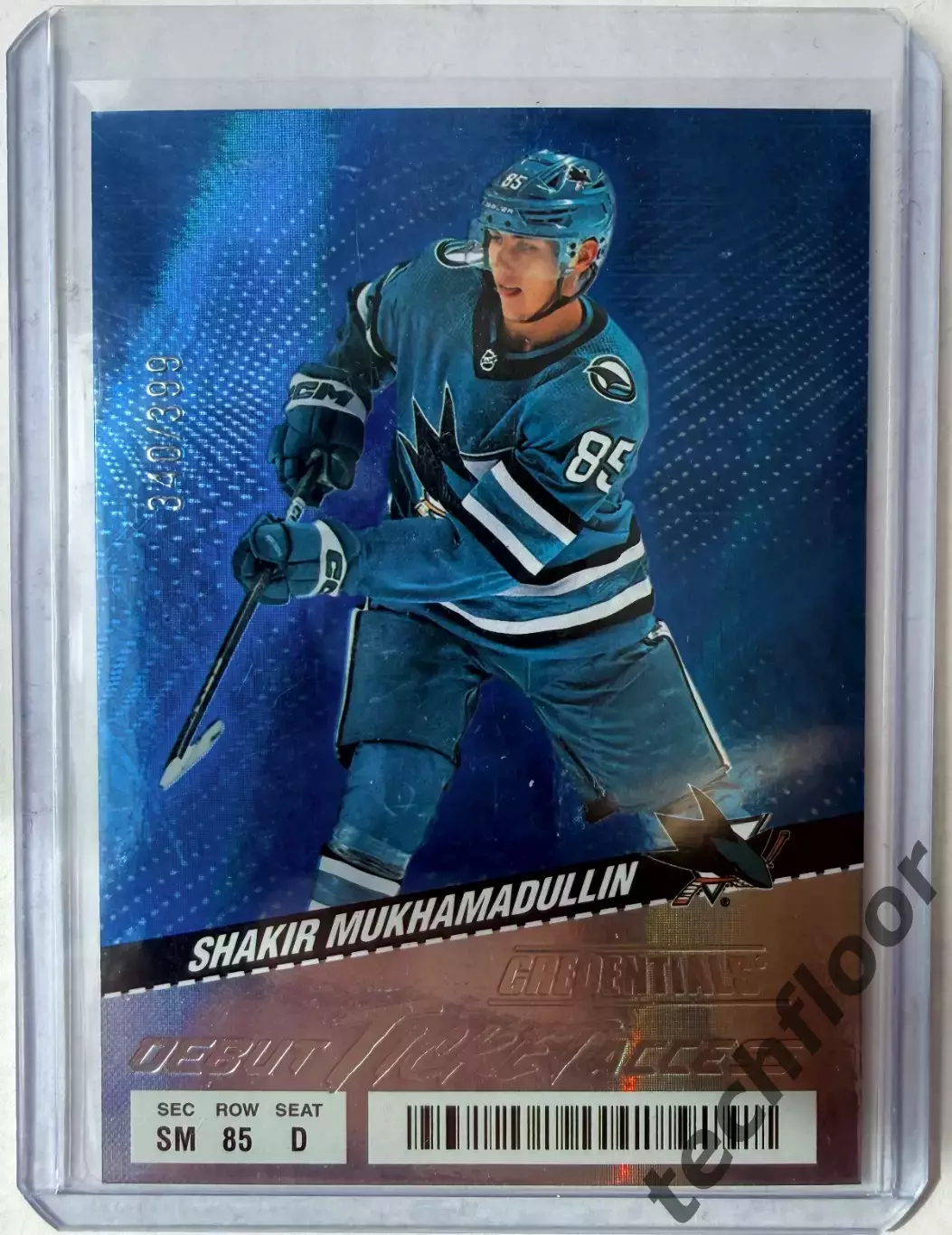 Карточка NHL Shakir Mukhamadullin San Jose Sharks/ Шакир Мухамадуллин Сан-Хосе