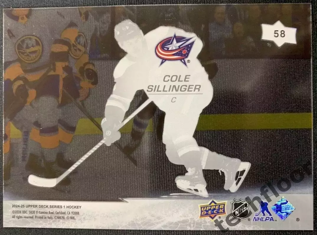 Карточка NHL Cole Sillinger Columbus Blue Jackets/Коул Силлинджер Коламбус НХЛ 1