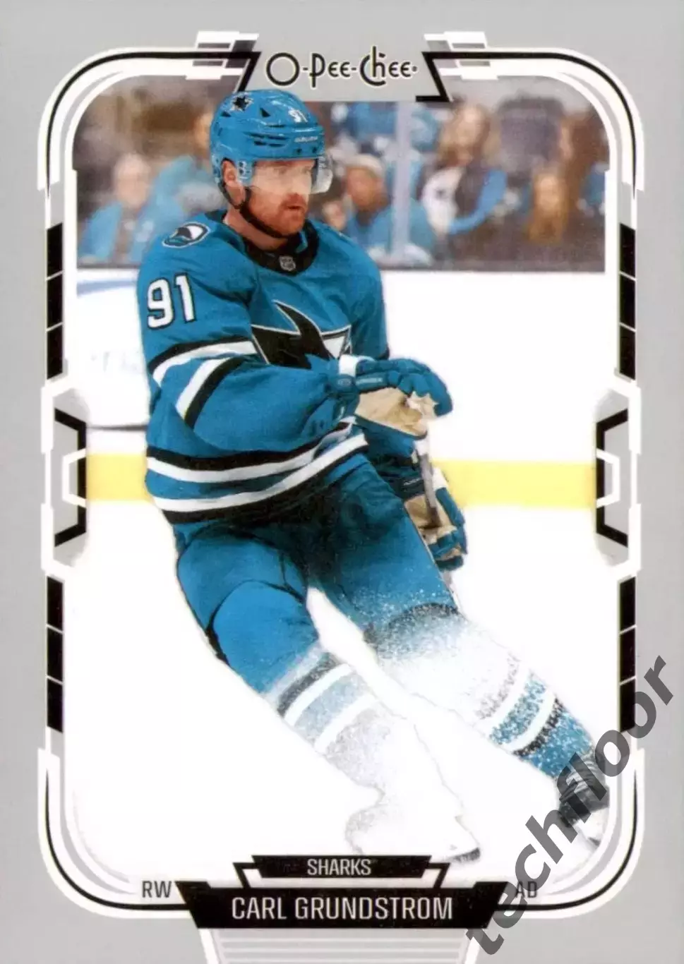 Карточка NHL Carl Grundstrom San Jose Sharks/Карл Грундстрём Сан-Хосе Шаркс НХЛ