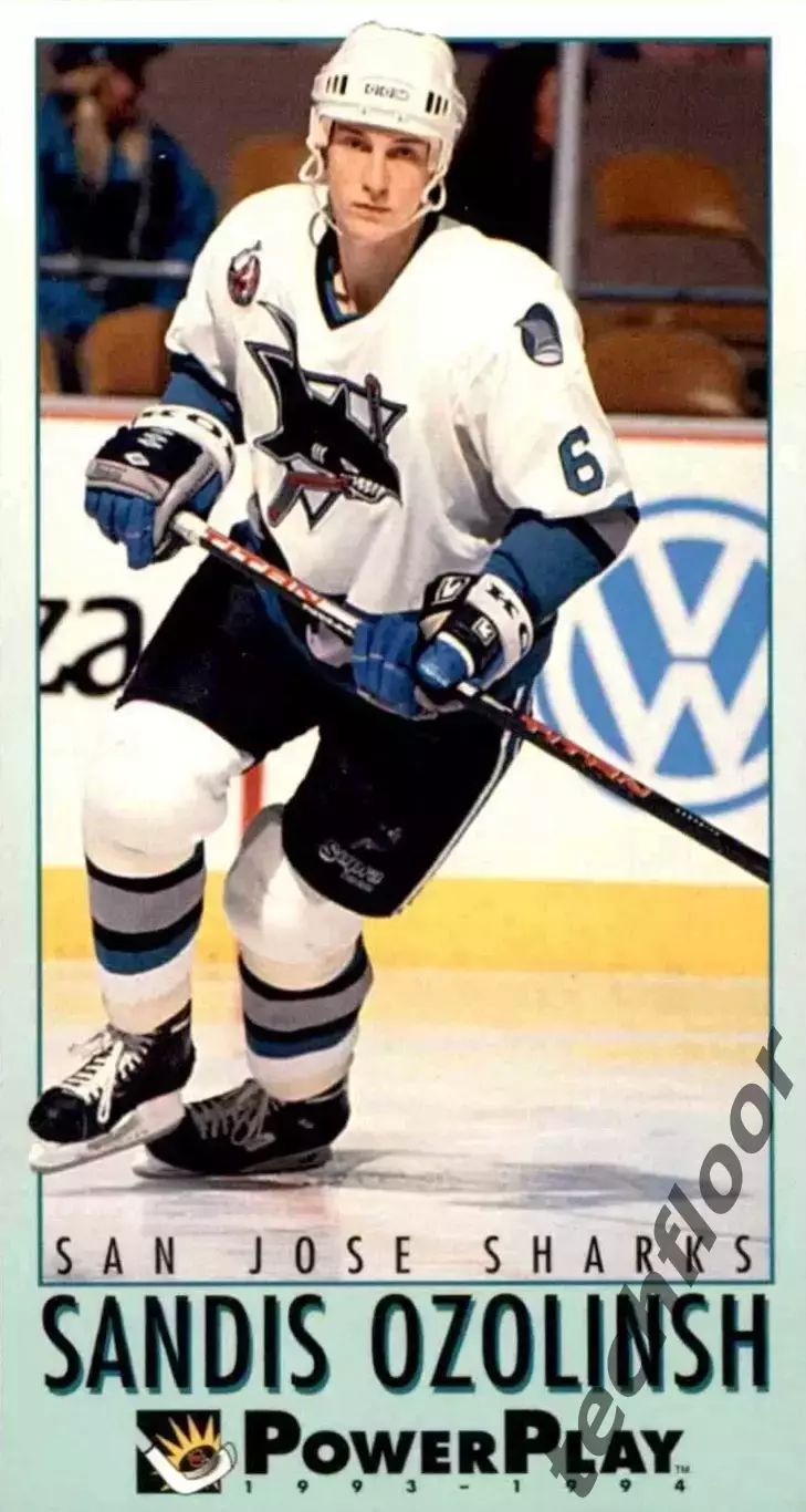 Карточка NHL Sandis Ozolinsh San Jose Sharks/Сандис Озолиньш Сан-Хосе НХЛ