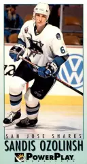 Карточка NHL Sandis Ozolinsh San Jose Sharks/Сандис Озолиньш Сан-Хосе НХЛ