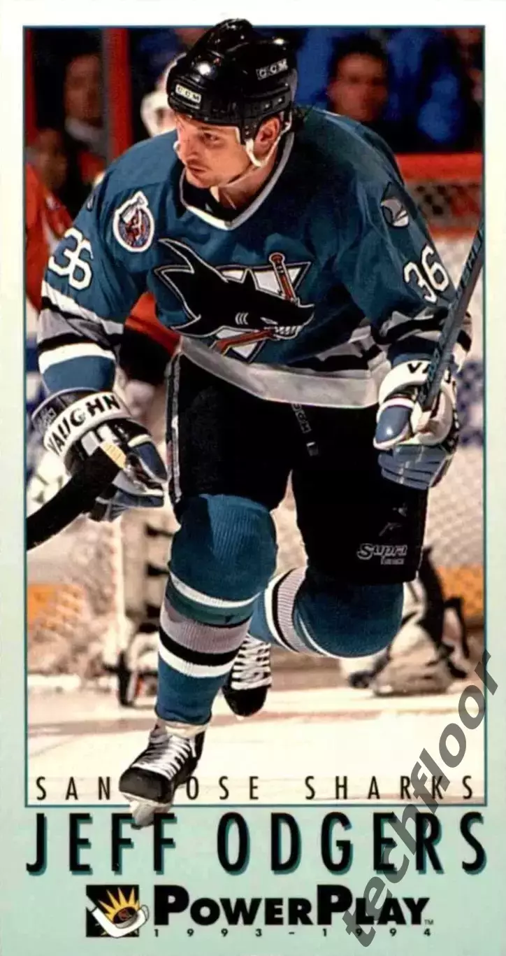 Карточка NHL Jeff Odgers San Jose Sharks/Джефф Оджерс Сан-Хосе НХЛ