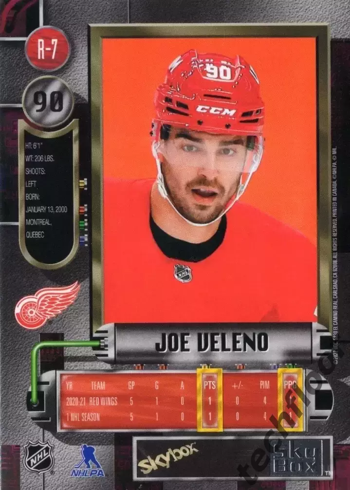Карточка NHL Joe Veleno Detroit Red Wings/ Джо Велено Детройт НХЛ 1