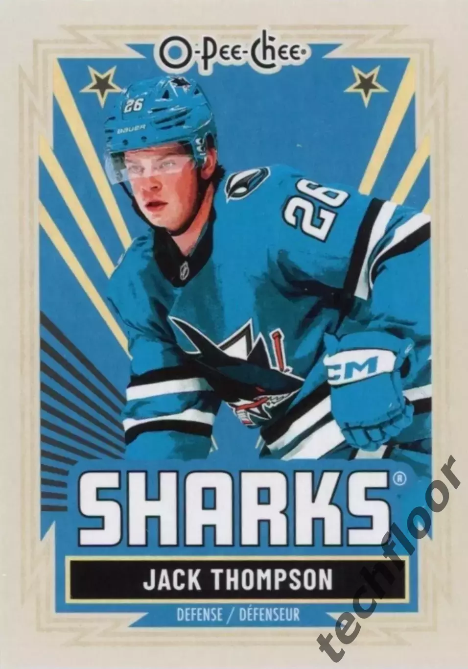Карточка NHL Jack Thompson San Jose Sharks /Джек Томпсон Сан-Хосе НХЛ