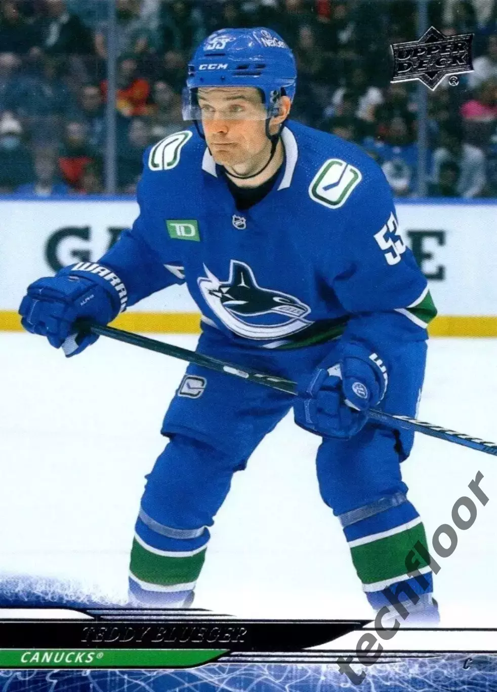 Карточка NHL Teddy Blueger Vancouver Canucks/Теодорс Блюгерс Ванкувер НХЛ