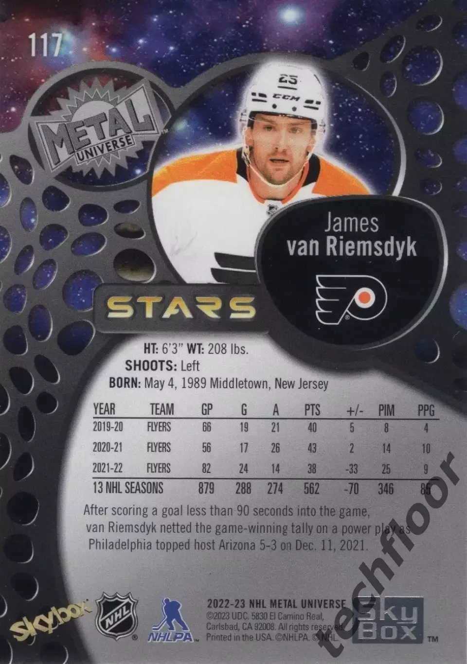 Карточка NHL James van Riemsdyk Philadelphia Flyers/Джеймс Ф. Ван Римстдик НХЛ 1