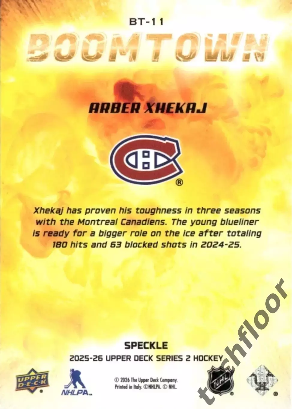 Карточка NHL Arber Xhekaj Montreal Canadiens/Арбер Джекай Монреаль НХЛ 1