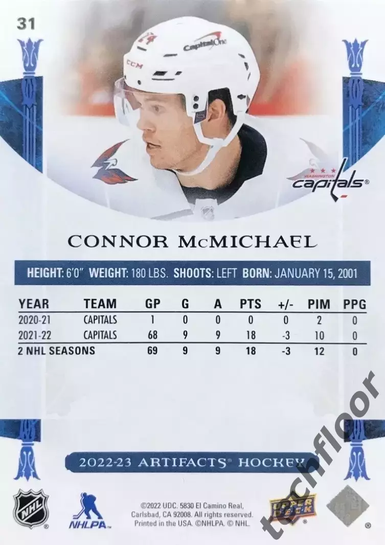 Карточка NHL Connor McMichael Washington Capitals / Коннор Макмайкл Вашингтон 1