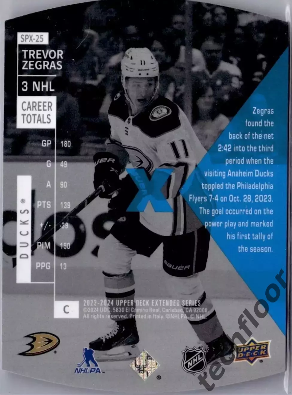 Карточка NHL Trevor Zegras Anaheim Ducks / Тревор Зеграс Анахайм НХЛ 1