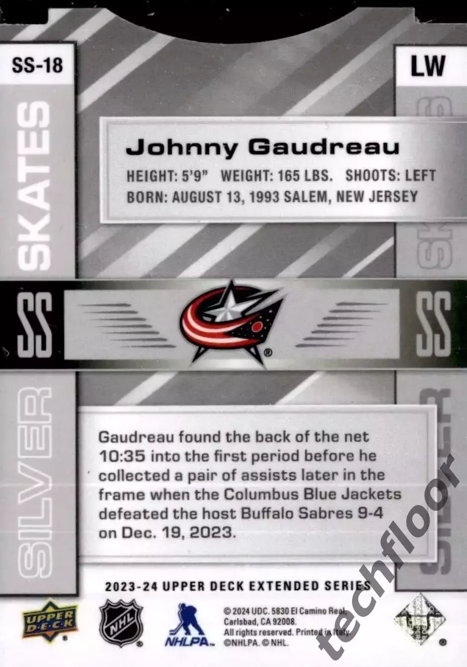 Карточка NHL Johnny Gaudreau Columbus Blue Jackets/Джонни Годро Коламбус НХЛ 1