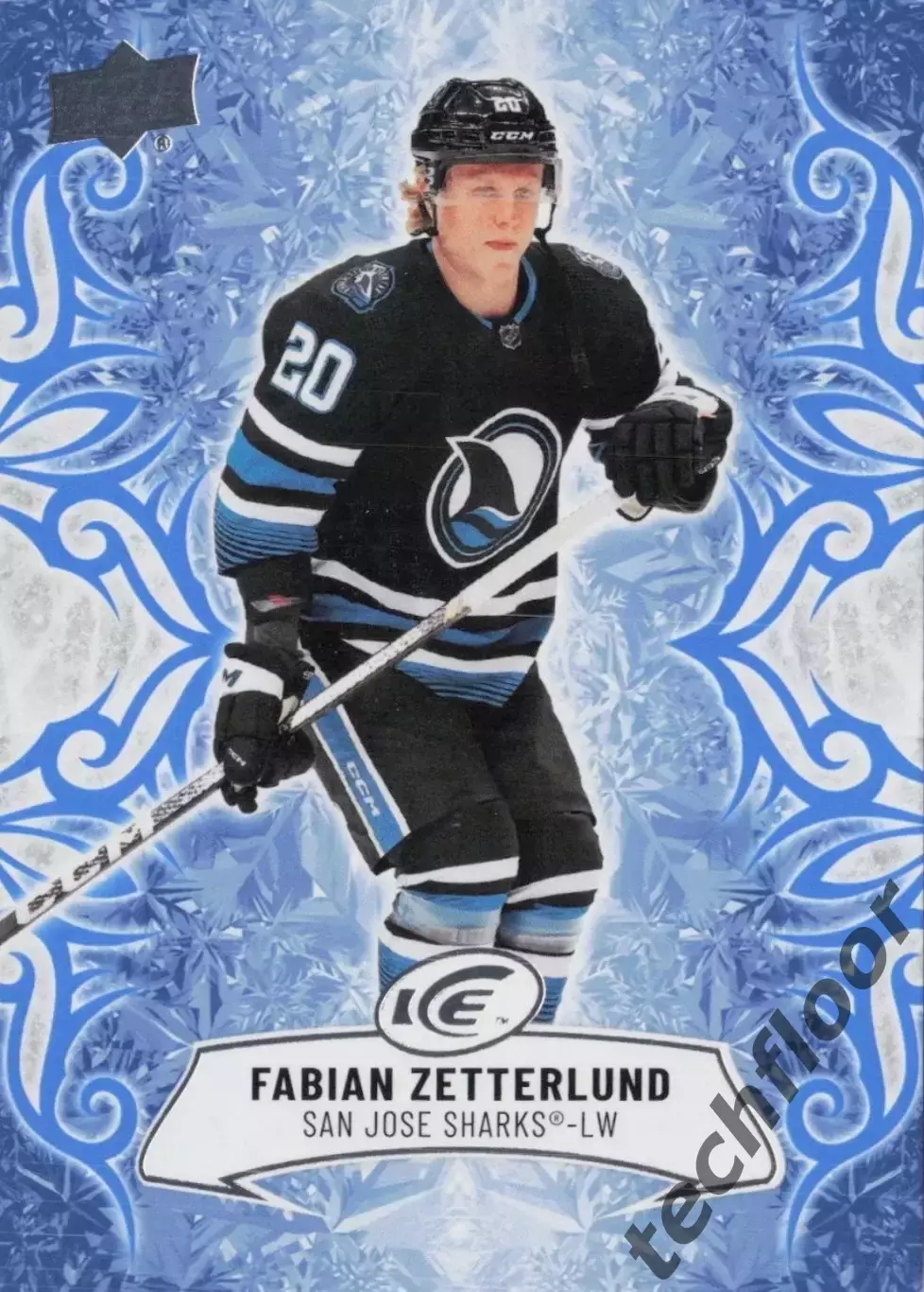 Карточка NHL Fabian Zetterlund San Jose Sharks/Фабиан Зеттерлунд Сан-Хосе НХЛ