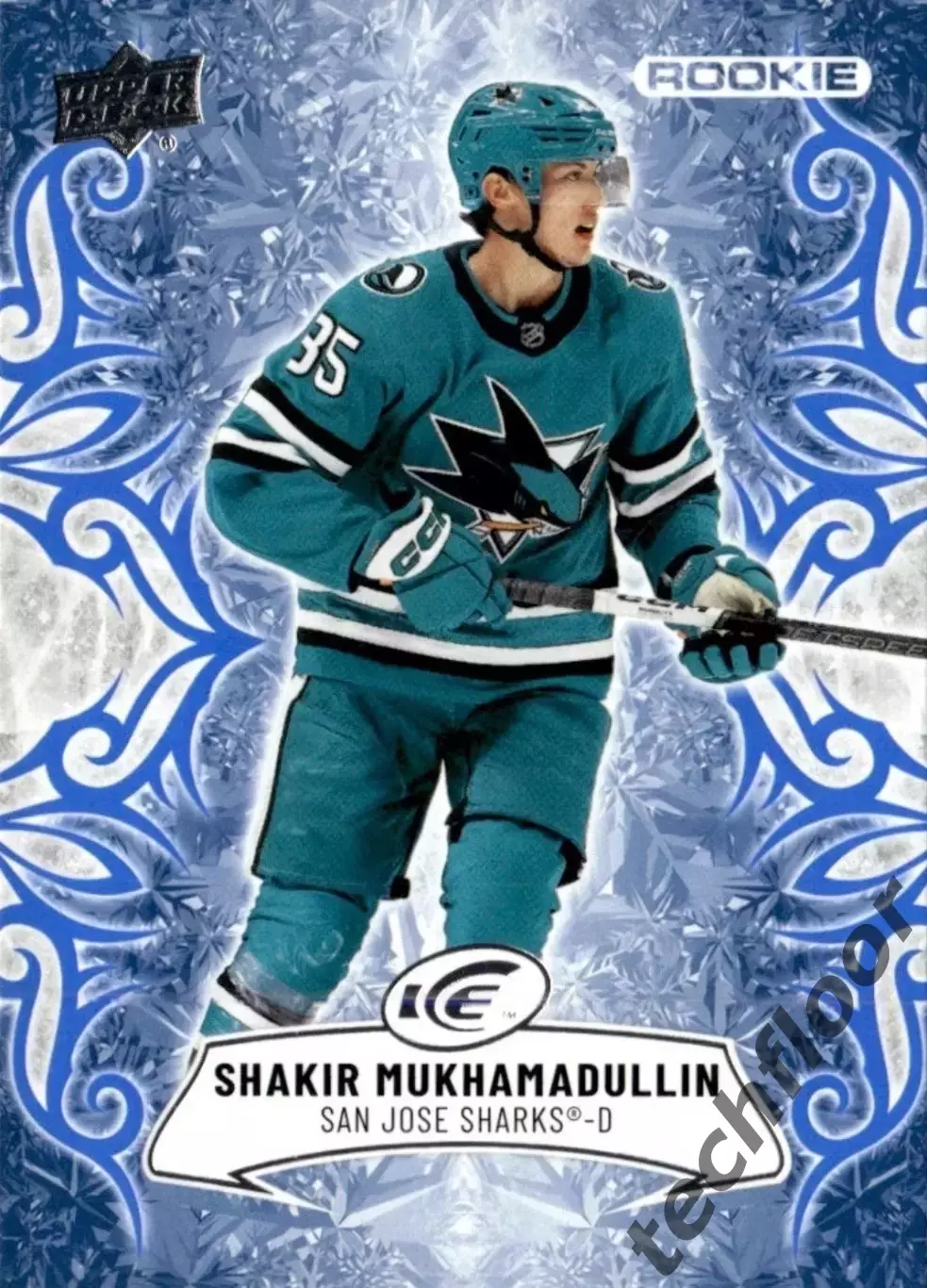 Карточка NHL Shakir Mukhamadullin San Jose Sharks / Шакир Мухамадуллин Сан-Хосе