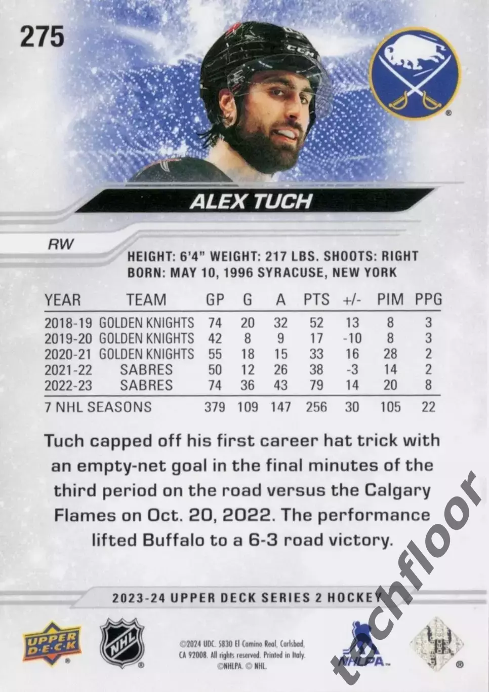 Карточка NHL Alex Tuch Buffalo Sabres/ Алекс Так Баффало НХЛ 1