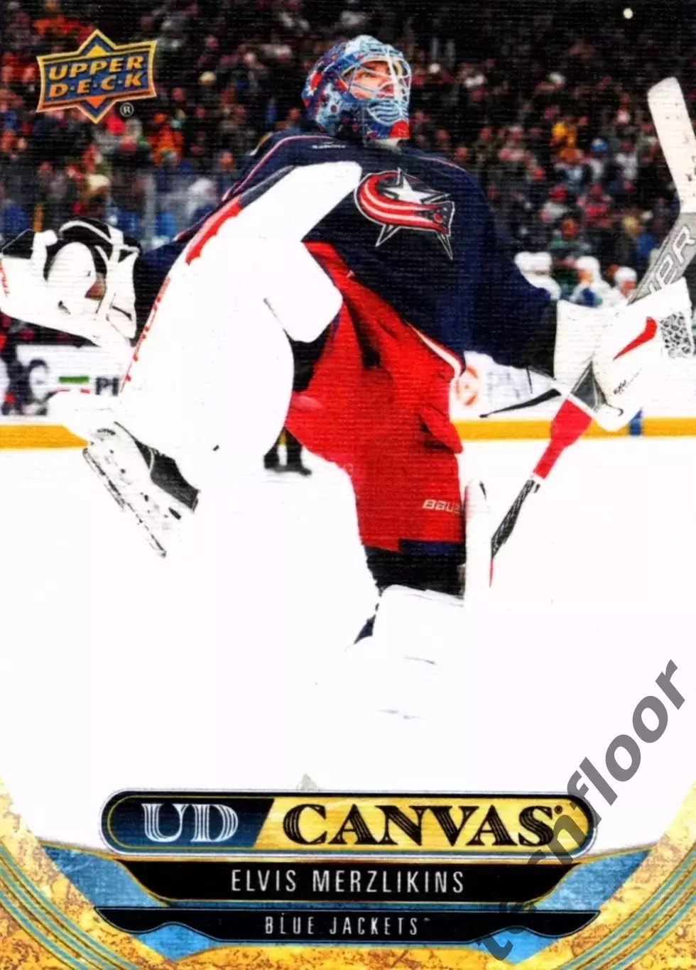Карточка NHL Canvas Elvis Merzlikins Columbus Blue Jackets/Элвис Мерзликинс НХЛ