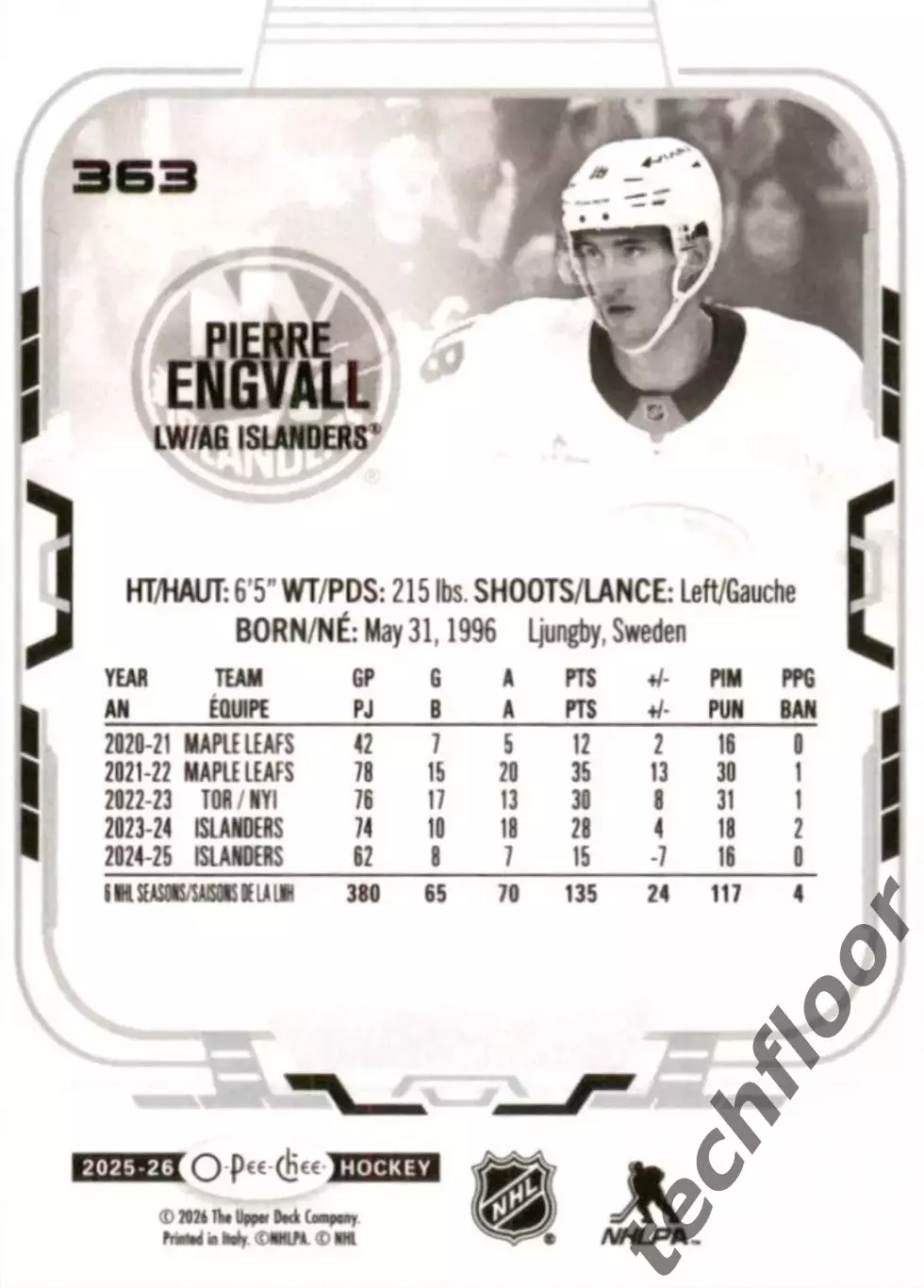 Карточка NHL Pierre Engvall New York Islanders/ Пьер Энгвалль Айлендерс НХЛ 1