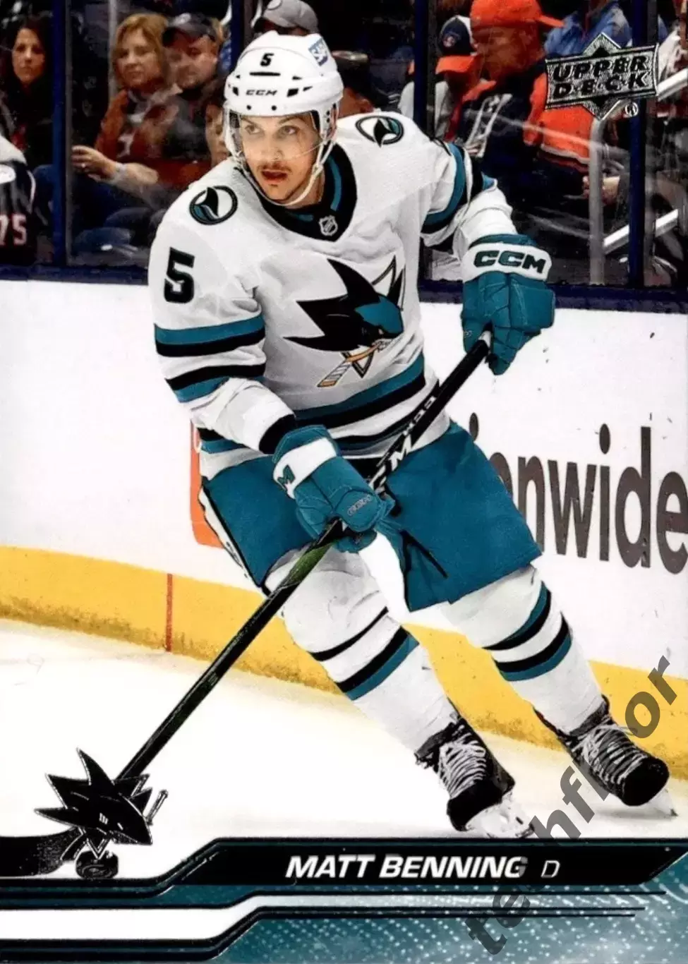 Карточка NHL Matt Benning San Jose Sharks/Мэтт Беннинг Сан-Хосе НХЛ