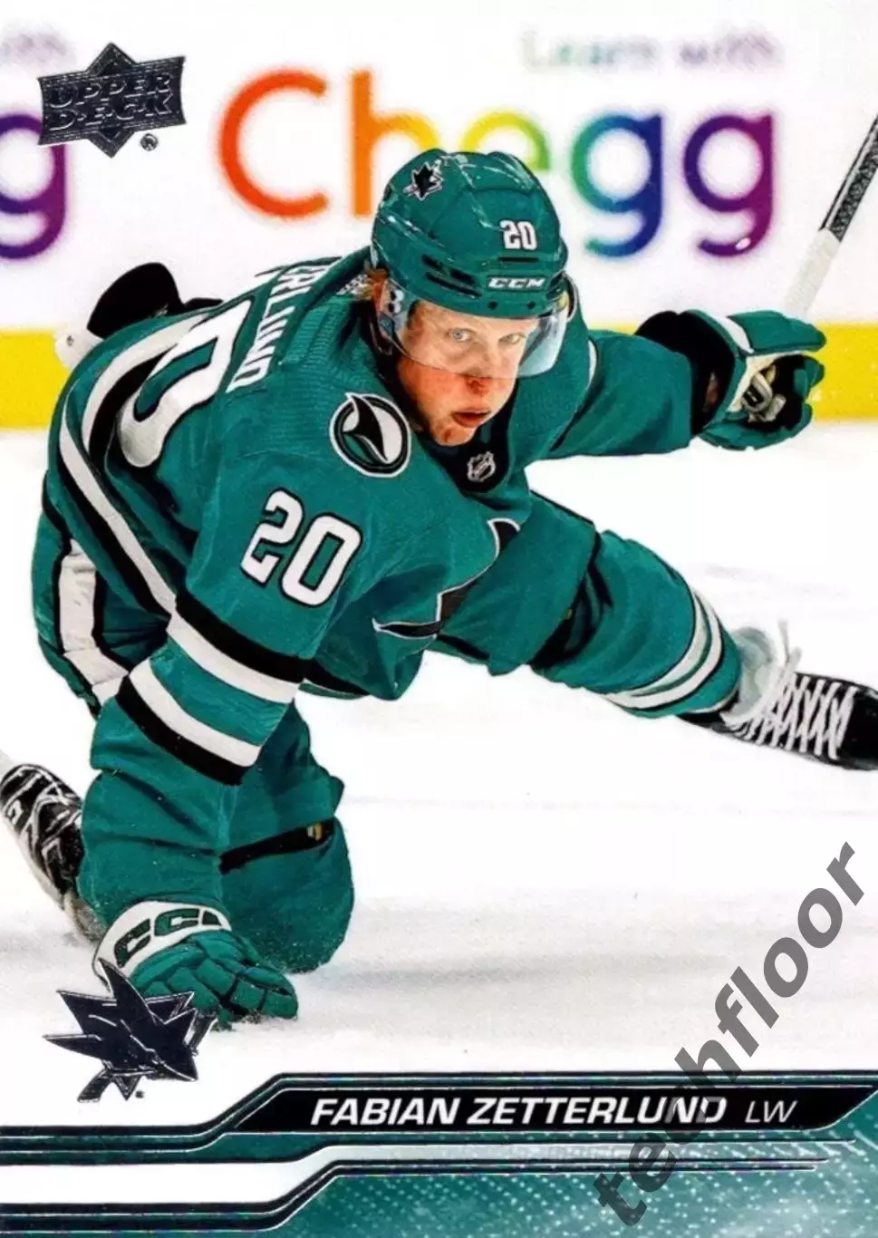 Карточка NHL Fabian Zetterlund San Jose Sharks/Фабиан Зеттерлунд Сан-Хосе НХЛ