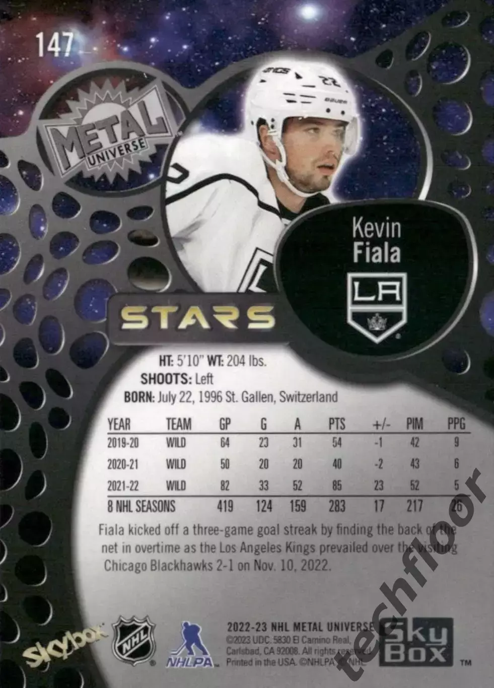 Карточка NHL Kevin Fiala LA Kings/Кевин Фиала Ло-Анджелес НХЛ 1
