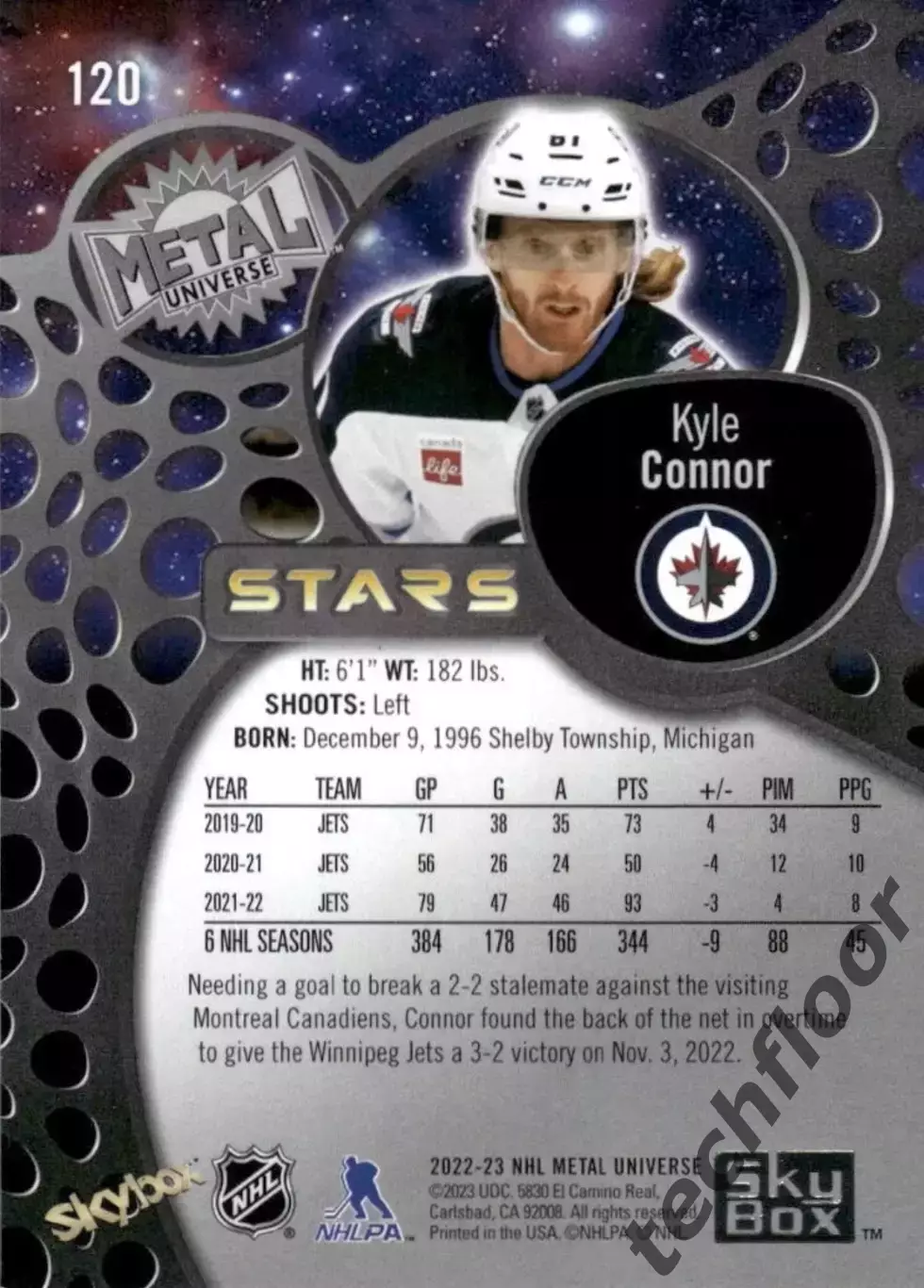 Карточка NHL Kyle Connor Winnipeg Jets/Кайл Коннор Виннипег НХЛ 1