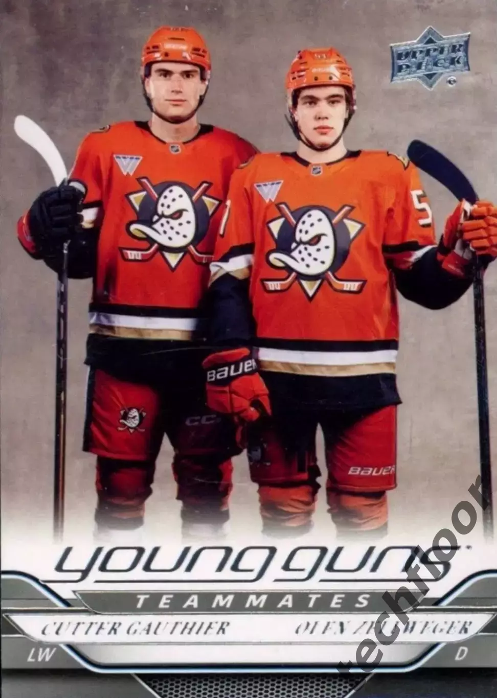 Карточка NHL Cutter Gauthier/Olen Zellweger Anaheim Ducks/Готье/Зеллвегер НХЛ
