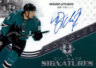 Карточка NHL Maxim Letunov San Jose Sharks/Максим Летунов Сан-Хосе Шаркс НХЛ