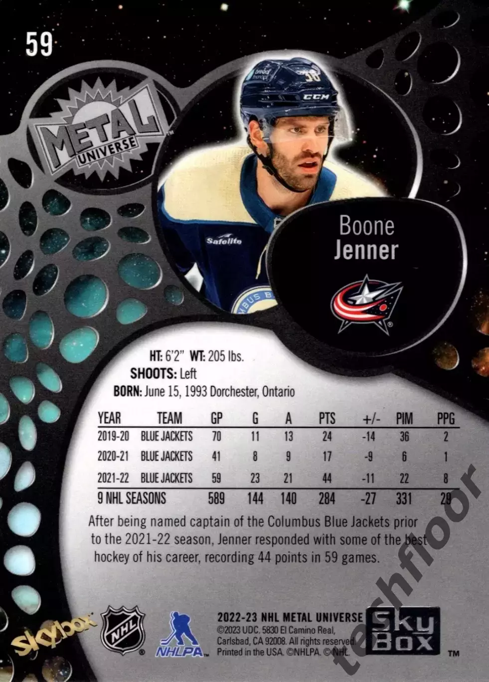 Карточка NHL Boone Jenner Columbus Blue Jackets/Бун Дженнер Коламбус НХЛ 1