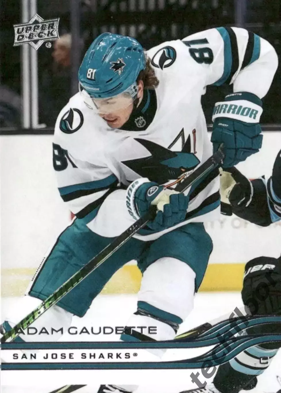 Карточка NHL Adam Gaudette San Jose Sharks/Адам Годетт Сан-Хосе НХЛ