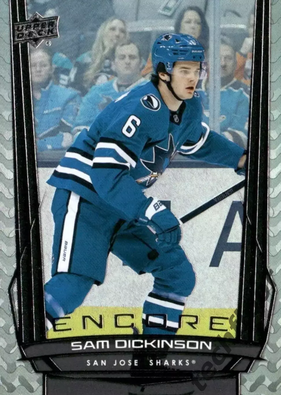 Карточка NHL Sam Dickinson San Jose Sharks/ Сэм Дикинсон Сан-Хосе НХЛ