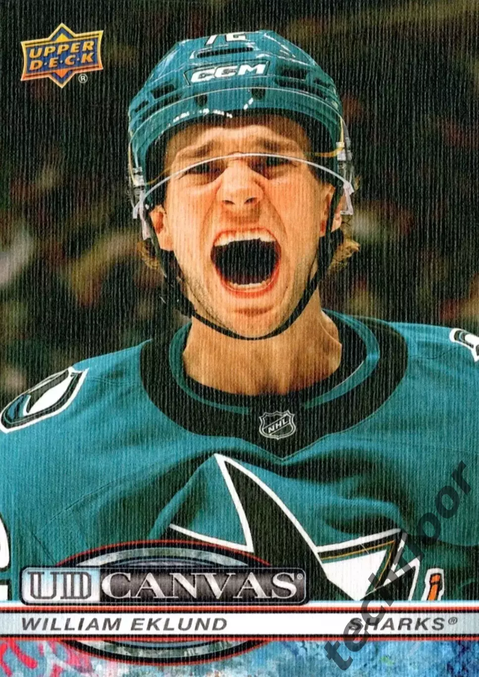 Карточка NHL Canvas William Eklund San Jose Sharks/Виллиам Эклунд Сан-Хосе НХЛ