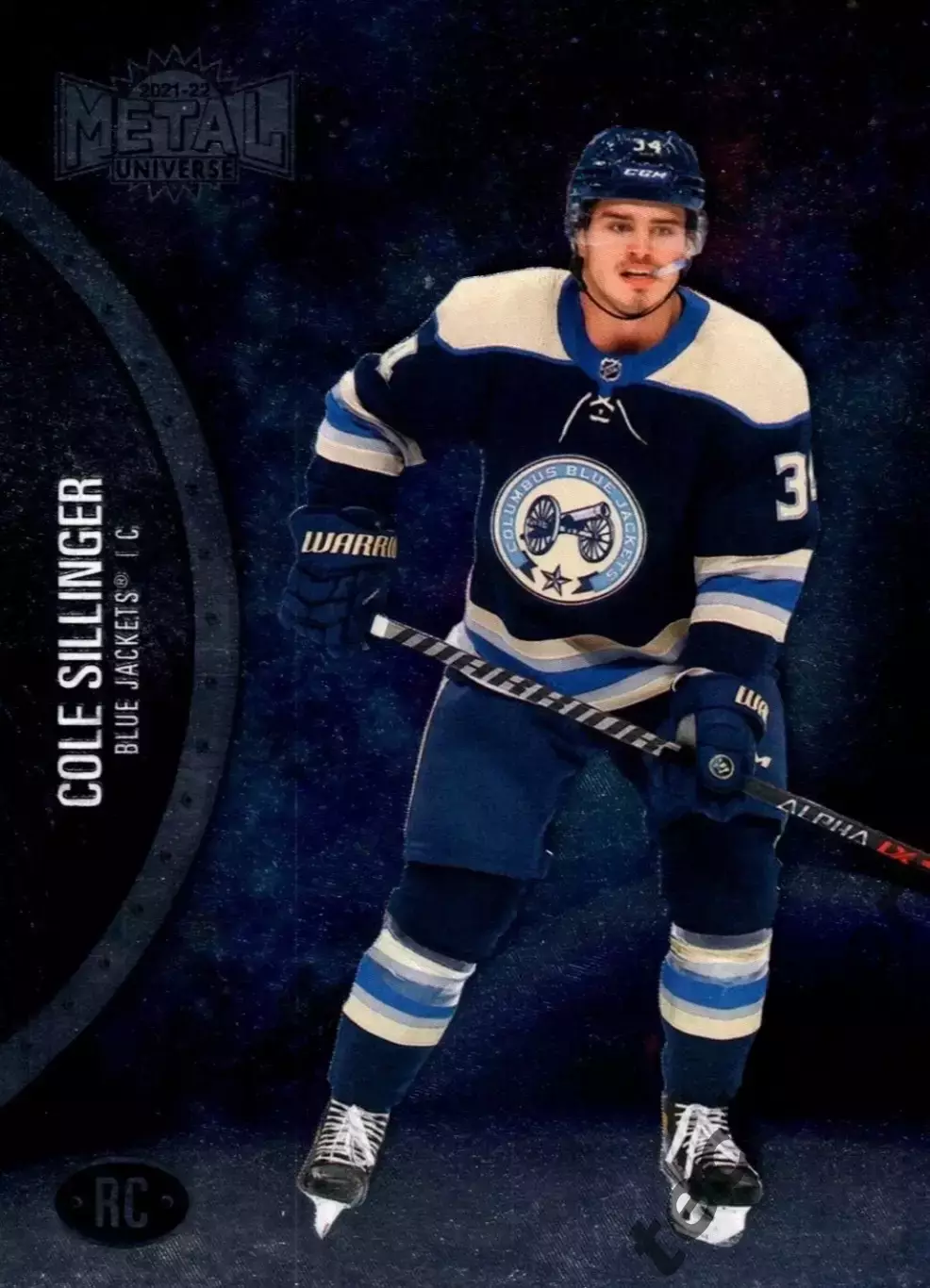 Карточка NHL Cole Sillinger Columbus Blue Jackets/Коул Силлинджер Коламбус НХЛ
