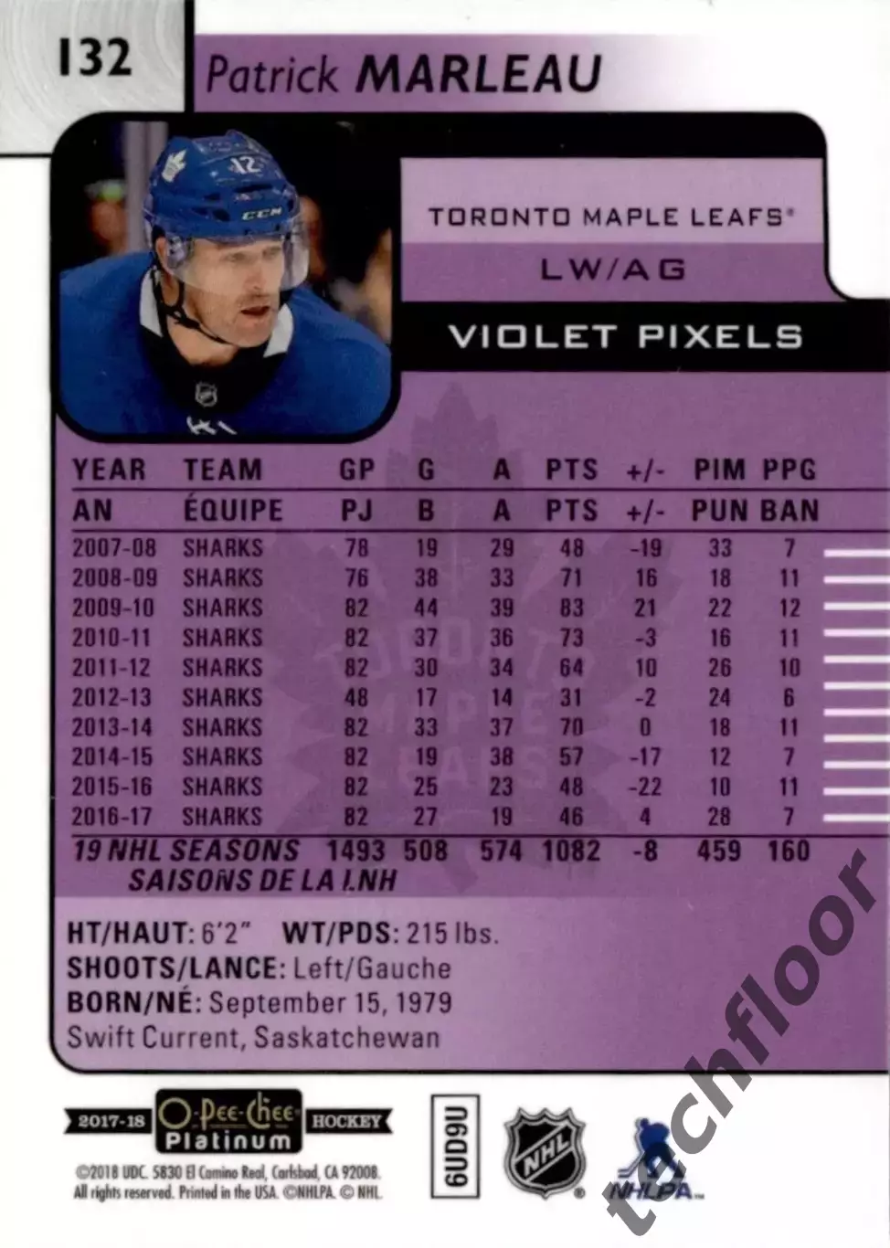 Карточка NHL Patrick Marleau Toronto Maple Leafs/Патрик Марло Торонто НХЛ 1