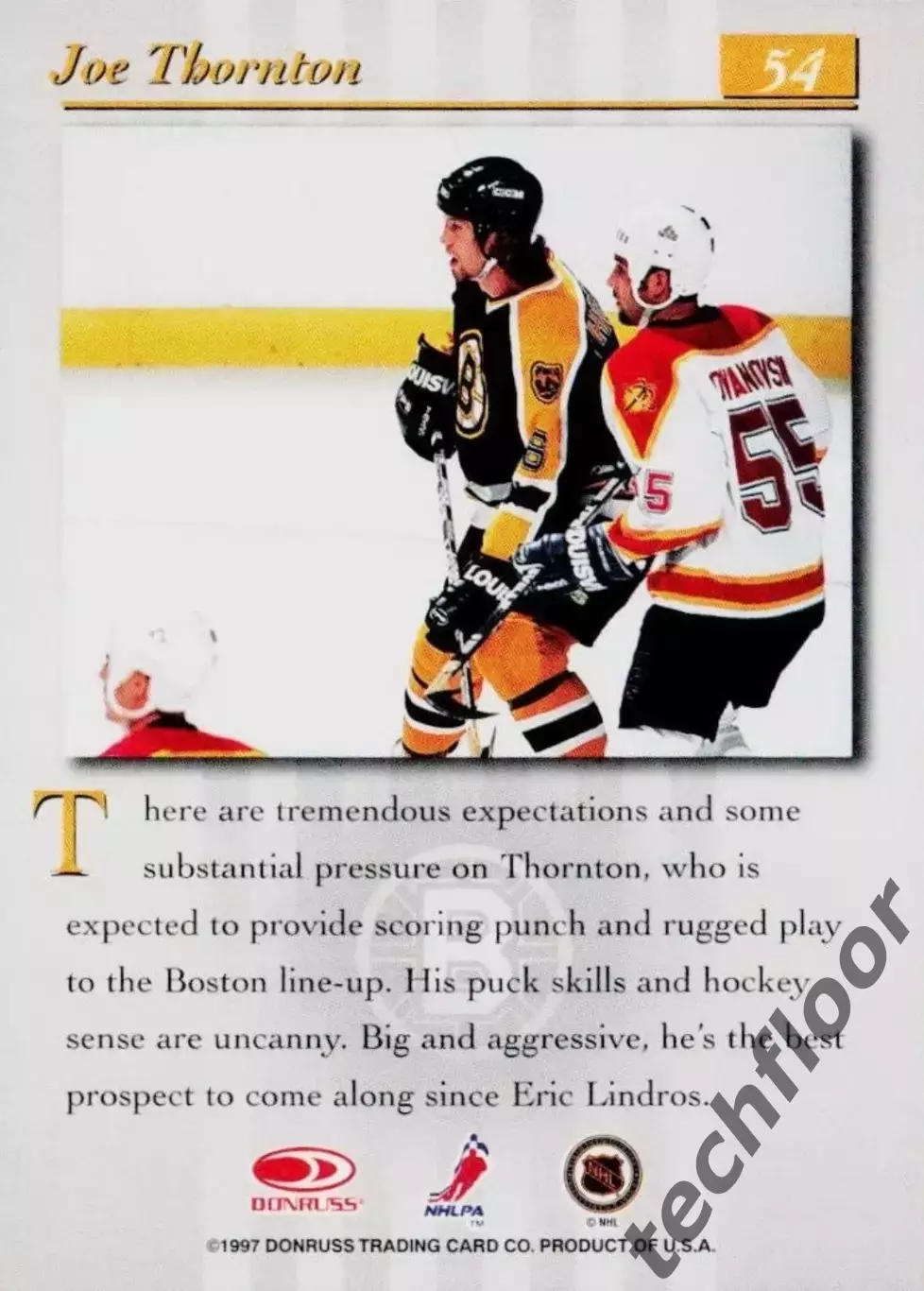 Карточка NHL Joe Thornton Boston Bruins/Джо Торнтон Бостон НХЛ 1