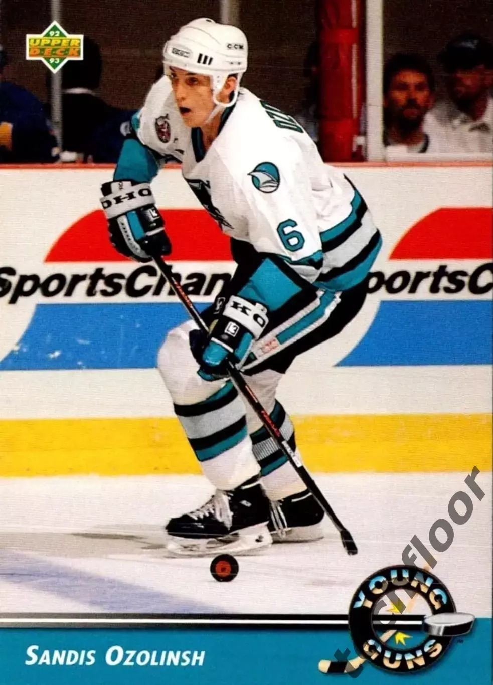 Карточка NHL Sandis Ozolinsh San Jose Sharks/ Сандис Озолиньш Сан-Хосе НХЛ