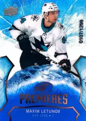 Карточка NHL Maxim Letunov San Jose Sharks/Максим Летунов Сан-Хосе Шаркс НХЛ
