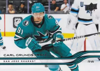 Карточка NHL Carl Grundstrom San Jose Sharks/ Карл Грундстрём Сан-Хосе Шаркс НХЛ