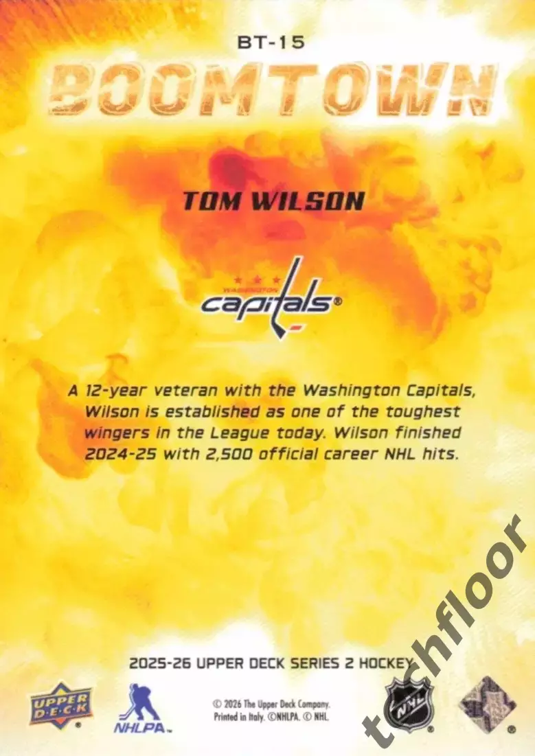 Карточка NHL Tom Wilson Washington Capitals/ Том Уилсон Вашингтон НХЛ 1