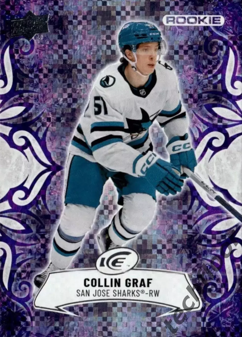 Карточка NHL Collin Graf San Jose Sharks/Коллин Граф Сан-Хосе Шаркс НХЛ