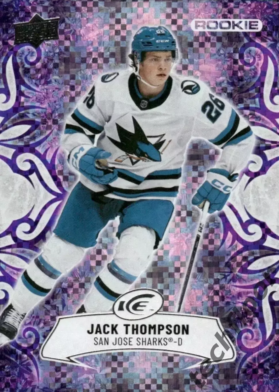 Карточка NHL Jack Thompson San Jose Sharks / Джек Томпсон Сан-Хосе НХЛ