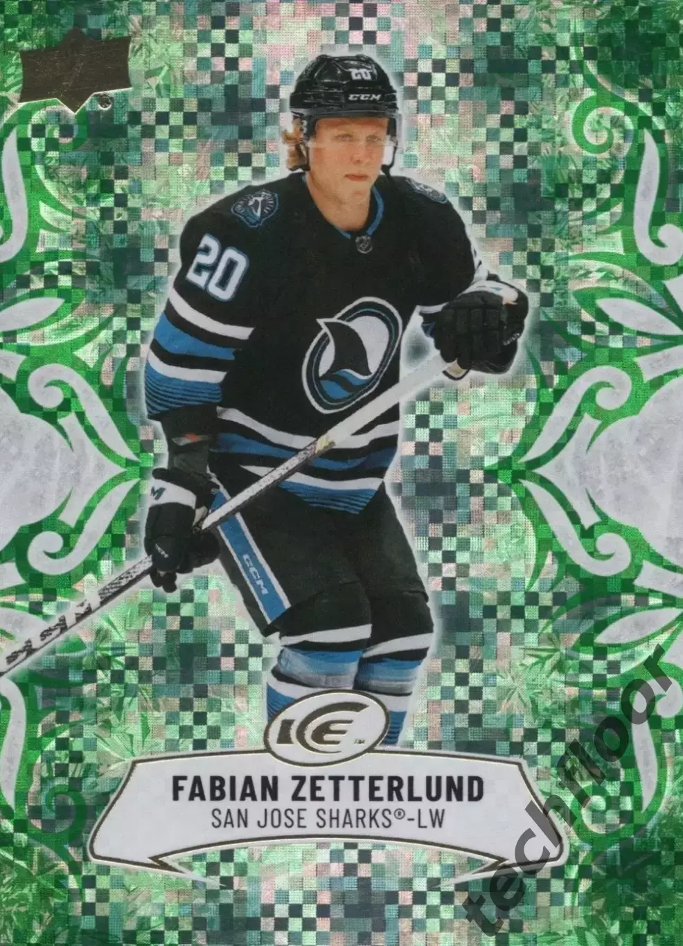 Карточка NHL Fabian Zetterlund San Jose Sharks/Фабиан Зеттерлунд Сан-Хосе НХЛ