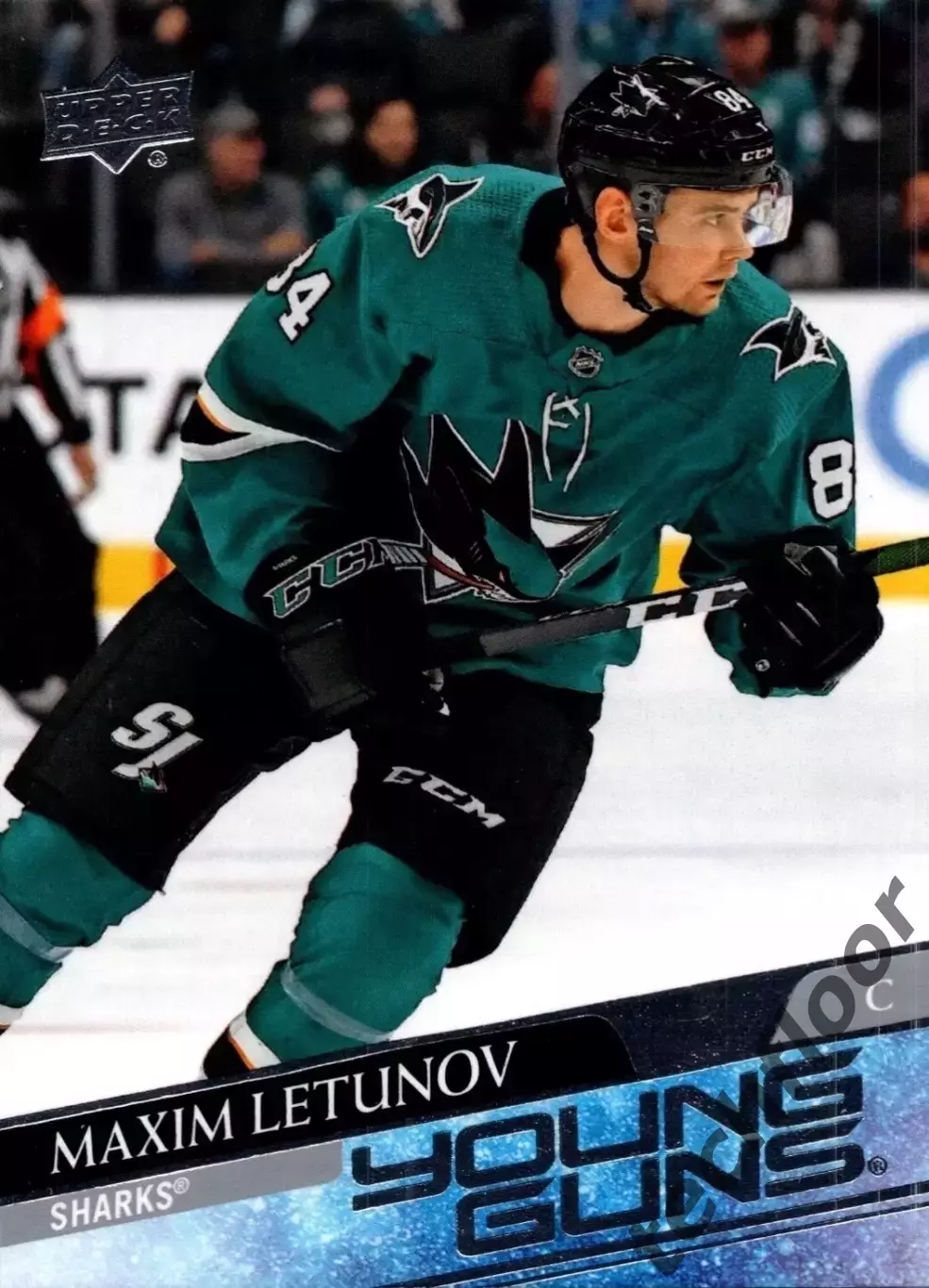 Карточка NHL Maxim Letunov San Jose Sharks/ Максим Летунов Сан-Хосе Шаркс НХЛ