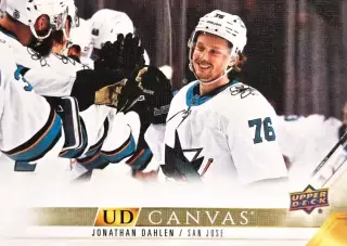 Карточка Canvas NHL Jonathan Dahlen San Jose Sharks/Джонатан Дален Сан-Хосе НХЛ